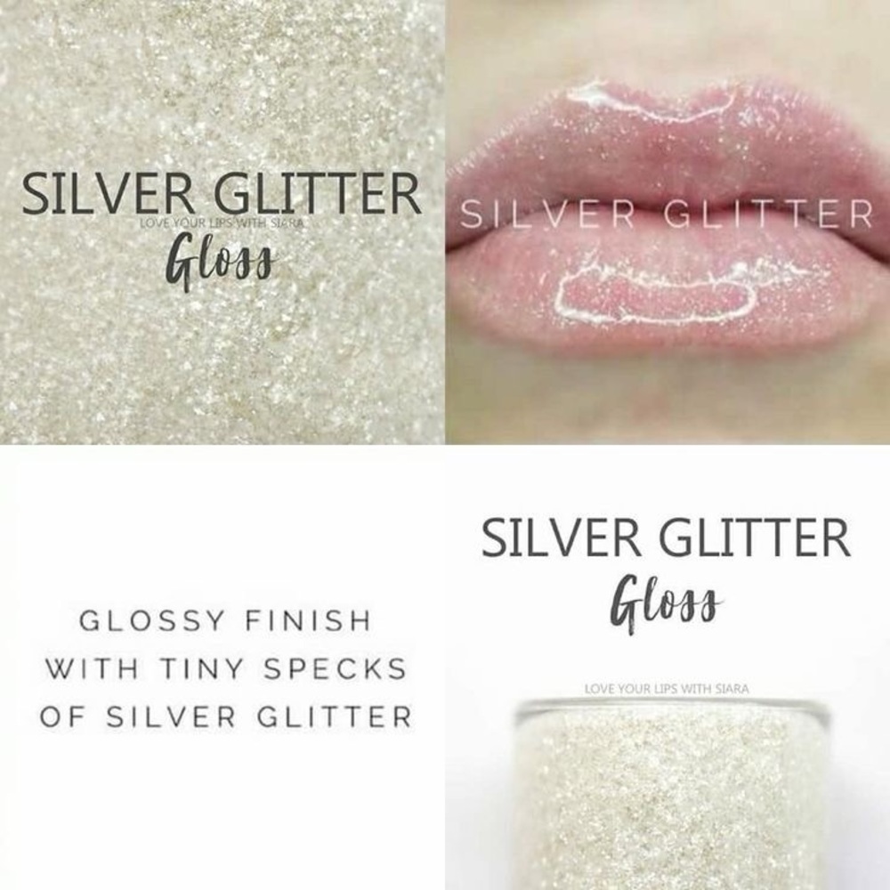 Lipsense by SeneGence Silver Glitter Gloss full sized tube new never opened
